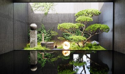 新中式景观造景3D模型下载